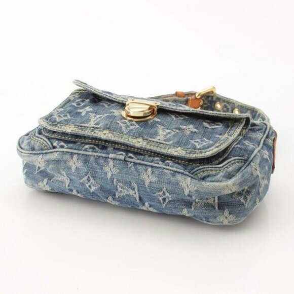 Authentic LOUIS VUITTON Monogram Denim Bum Bag Waist Bag Pouch Blue - Picture 8 of 16